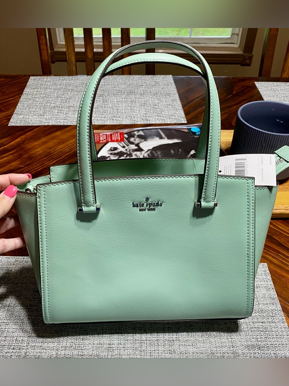 kate spade Mint Leather Top-Handle Tote